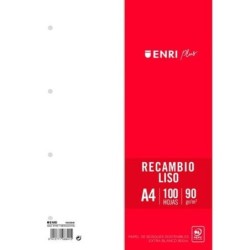 Hojas de repuesto ENRI Blanco A4 100 Hojas (24 Unidades)