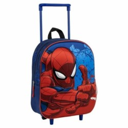 Mochila Escolar con Ruedas Spider-Man Azul 3D