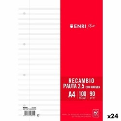 Hojas de repuesto ENRI Blanco A4 100 Hojas (24 Unidades)
