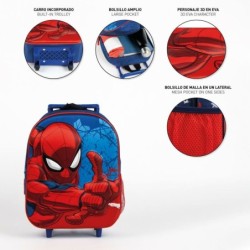 Mochila Escolar con Ruedas Spider-Man Azul 3D