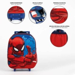 Mochila Escolar con Ruedas Spider-Man Azul 3D