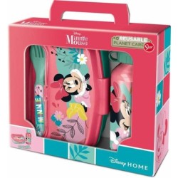 Set de Fiambrera y Bidón Minnie Mouse Rosa 21 x 18 x 7 cm