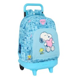 Mochila Escolar Snoopy Love Azul 33 x 45 x 22 cm