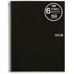 Libreta de Anillas Miquelrius Negro A5 150 Hojas (5 Unidades)