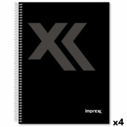 Cuaderno Imprex Negro A5 80 Hojas (4 Unidades)