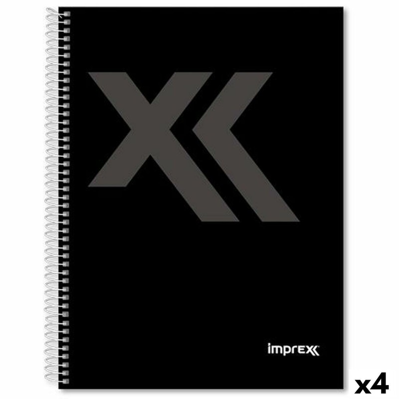 Cuaderno Imprex Negro A5 80 Hojas (4 Unidades)