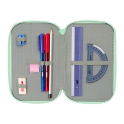 Estuche Escolar con Accesorios Disney Princess Bloom Rosa Aguamarina 12,5 x 19,5 x 5,5 cm 37 Piezas