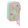 Estuche Escolar con Accesorios Disney Princess Bloom Rosa Aguamarina 12,5 x 19,5 x 5,5 cm 37 Piezas