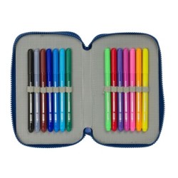 Estuche Escolar con Accesorios Munich North Azul marino 12.5 x 19.5 x 4 cm 29 Piezas