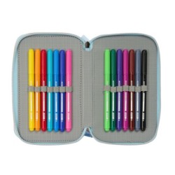 Estuche Escolar con Accesorios Frozen Ice magic Azul claro 12,5 x 19,5 x 5,5 cm 37 Piezas