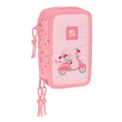 Estuche Escolar con Accesorios Moos Passion Multicolor 12,5 x 19,5 x 5,5 cm 37 Piezas
