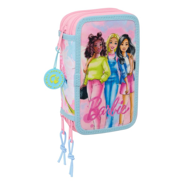 Estuche Escolar con Accesorios Barbie Painterly Rosa Azul cielo 12,5 x 19,5 x 5,5 cm 37 Piezas