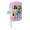 Estuche Escolar con Accesorios Barbie Painterly Rosa Azul cielo 12,5 x 19,5 x 5,5 cm 37 Piezas