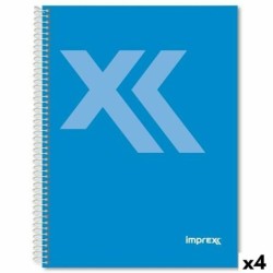 Cuaderno Imprex Azul A5 80 Hojas (4 Unidades)