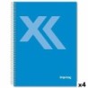 Cuaderno Imprex Azul A5 80 Hojas (4 Unidades)