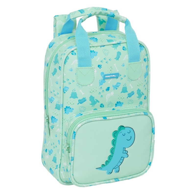 Mochila Infantil Safta Dino Verde 20 x 28 x 8 cm