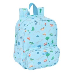 Mochila Infantil Safta Coches Azul 22 x 27 x 10 cm