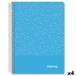 Cuaderno Imprex Azul A5 80 Hojas (4 Unidades)