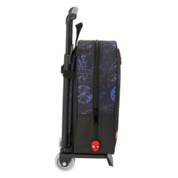 Mochila Escolar con Ruedas Spider-Man Attack Negro 22 x 27 x 10 cm