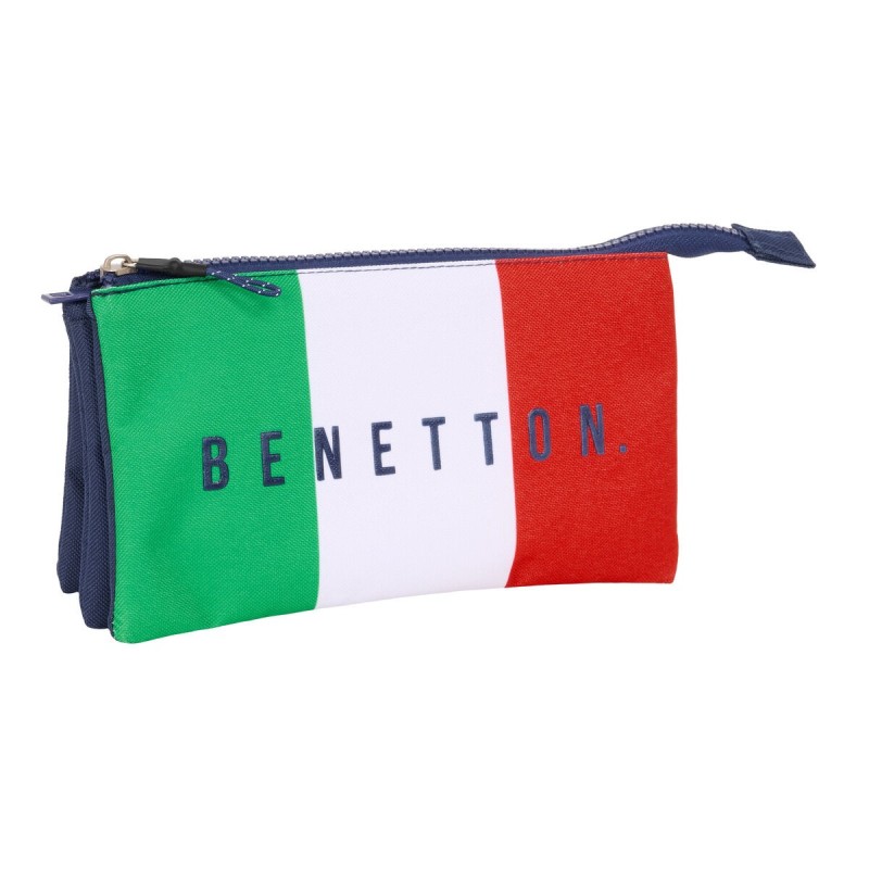 Portatodo Triple Benetton Flag Azul marino 22 x 12 x 3 cm