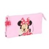 Portatodo Triple Minnie Mouse Naive Rosa 22 x 12 x 3 cm