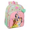 Mochila Escolar Disney Princess Bloom Verde Rosa 33 x 42 x 14 cm
