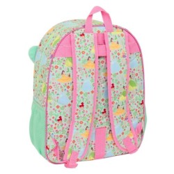 Mochila Escolar Disney Princess Bloom Verde Rosa 33 x 42 x 14 cm
