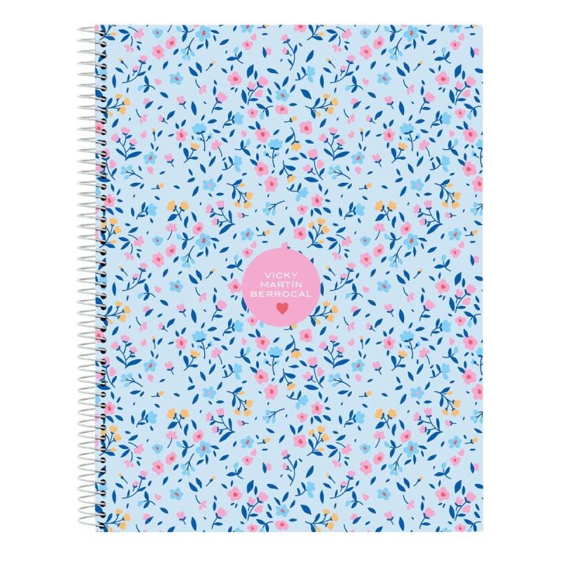 Libreta Vicky Martín Berrocal Paraíso Azul Rosa A4 120 Hojas