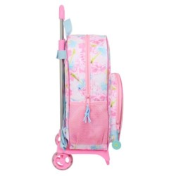 Mochila Escolar con Ruedas Barbie Painterly Rosa Azul cielo 33 x 42 x 14 cm