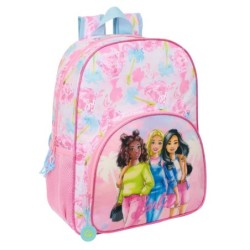 Mochila Escolar Barbie Painterly Rosa Azul cielo 33 x 42 x 14 cm