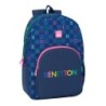 Mochila Escolar Benetton Damero Azul marino 30 x 46 x 14 cm