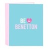 Carpeta de anillas Benetton Unique Rosa Turquesa A4 27 x 33 x 6 cm