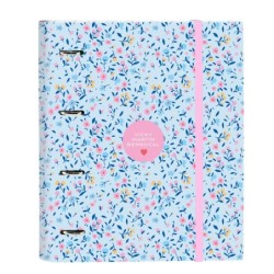 Carpeta de anillas Vicky Martín Berrocal Paraíso Azul Rosa 27 x 32 x 3.5 cm