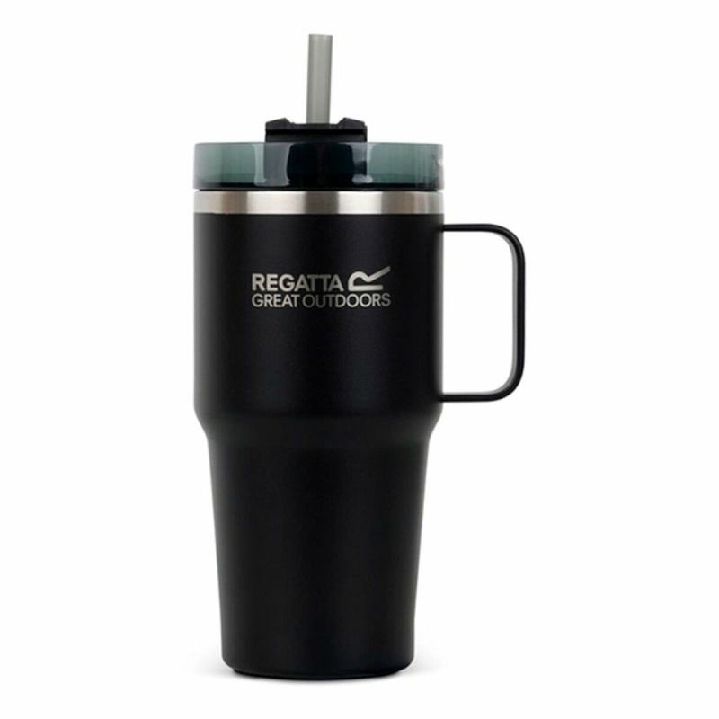 Vaso con Pajita Regatta Thermo Insulated Mug Negro 600 ml Acero Inoxidable
