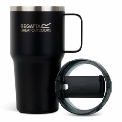 Vaso con Pajita Regatta Thermo Insulated Mug Negro 600 ml Acero Inoxidable