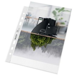 Fundas Leitz Negro Transparente Polipropileno Plástico
