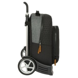 Mochila Escolar con Ruedas BlackFit8 Old school Negro Gris 32 x 42 x 15 cm