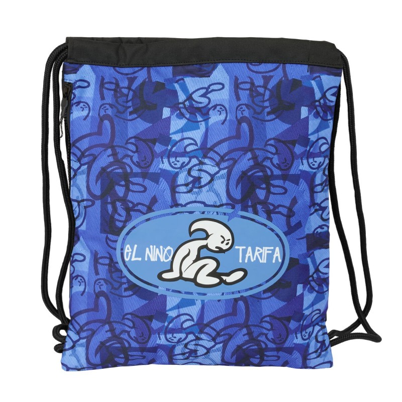 Bolsa Mochila con Cuerdas El Niño Roller Azul Negro 35 x 40 x 1 cm