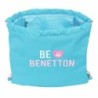 Bolsa Mochila con Cuerdas Benetton Unique Rosa Turquesa 35 x 40 x 1 cm