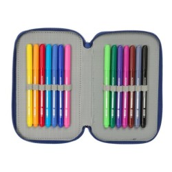 Plumier Triple F.C. Barcelona Azul marino 12,5 x 19,5 x 5,5 cm 37 Piezas