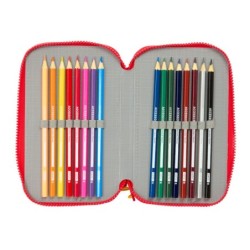 Plumier Triple Mickey Mouse Clubhouse Good day Azul 12,5 x 19,5 x 5,5 cm 37 Piezas