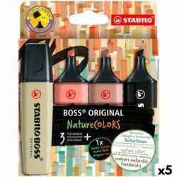 Set de Marcadores Fluorescentes Stabilo BOSS ORIGINAL NATURECOLORS Multicolor 4 Piezas (5 Unidades)