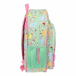 Mochila Escolar Disney Princess Bloom Verde Rosa 32 x 38 x 12 cm