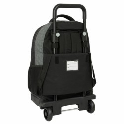 Mochila Escolar con Ruedas BlackFit8 Old school Negro Gris 33 x 45 x 22 cm