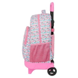 Mochila Escolar con Ruedas Moos Flores Multicolor 33 x 45 x 22 cm