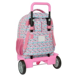 Mochila Escolar con Ruedas Moos Flores Multicolor 33 x 45 x 22 cm
