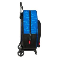 Mochila Escolar con Ruedas Hot Wheels Let's race Azul Negro 33 x 42 x 14 cm
