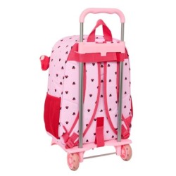 Mochila Escolar con Ruedas Minnie Mouse Naive Rosa 33 x 42 x 14 cm