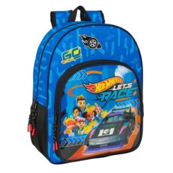 Mochila Escolar Hot Wheels Let's race Azul Negro 33 x 42 x 14 cm