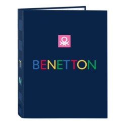 Carpeta de anillas Benetton Damero Azul marino A4 26.5 x 33 x 4 cm